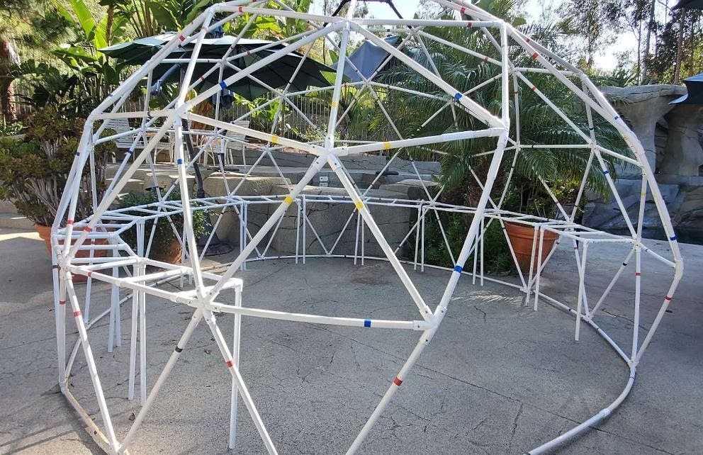 Shelves in a Bubble Dome Greenhouse