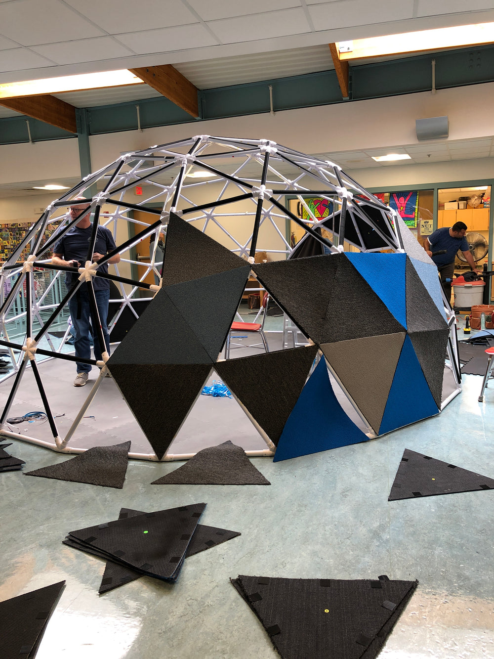 Geodesic Dome Structure being used for video production.