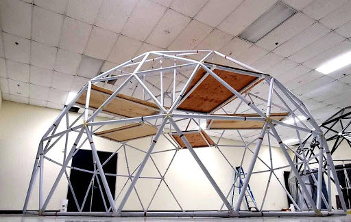 Geodesic dome with a second level added on