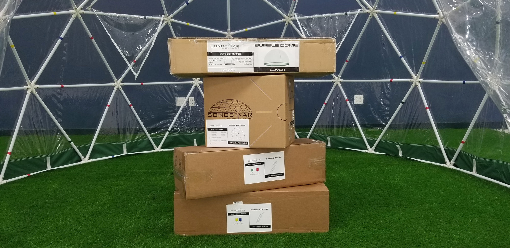 Pre-Owned Standard Bubble Dome 1/2 Inch PVC Hub + Strut + Cover Kits